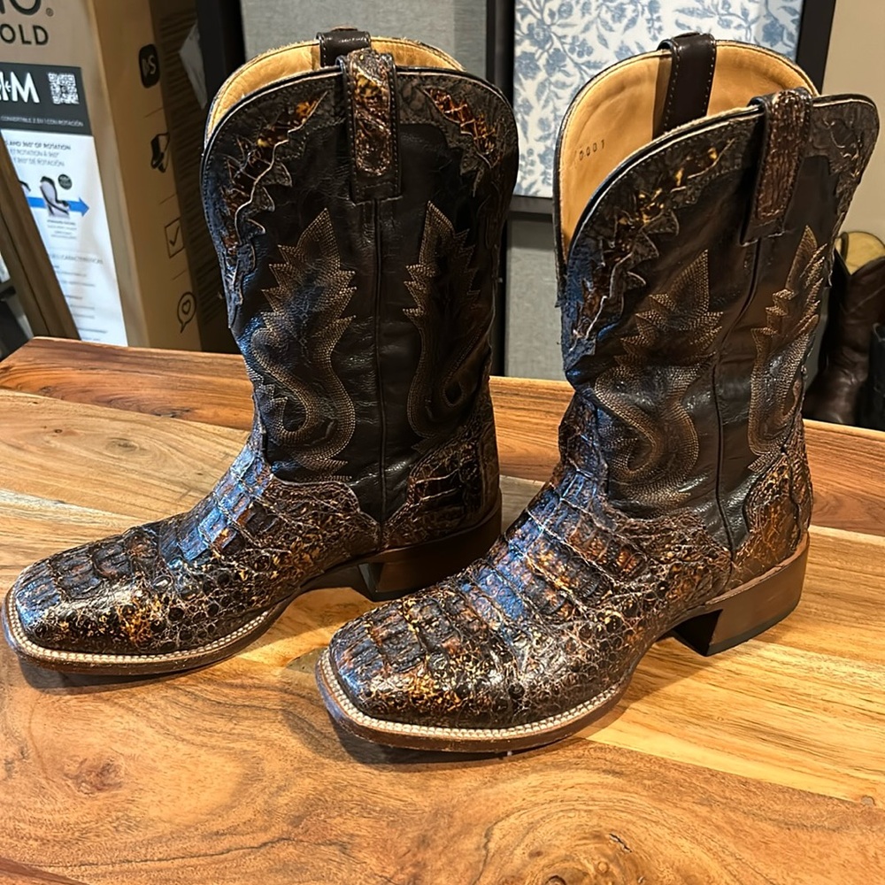 El Dorado Men's American Alligator Exotic Western Boot - Broad Square Toe 10D